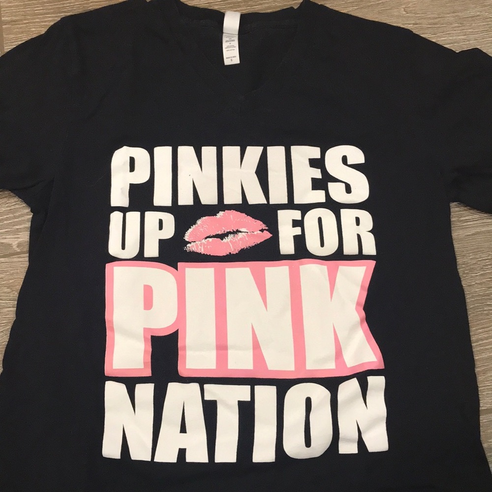 Pink ladies v neck tee